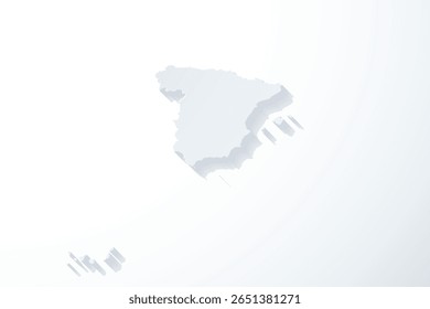 Arte gráfica vetorial adequada para impressão e teia contendo mapa plano detalhado de ESPANHA