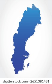 Arte gráfica vetorial adequada para impressão e web contendo mapa plano detalhado da SUÉCIA