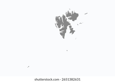 Vector graphic artwork suitable for print and web containing flat detailed map of SVALBARD AND JAN MAYEN