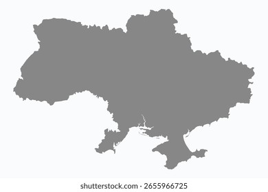Vector graphic artwork suitable for print and web containing flat detailed map of UKRAINE