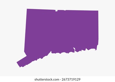 Vector graphic artwork suitable for print and web containing flat detailed map of CONNECTICUT
