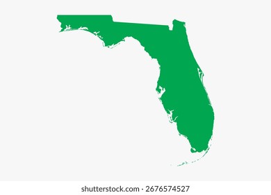 Vector graphic artwork suitable for print and web containing flat detailed map of FLORIDA