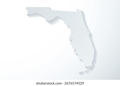 Vector graphic artwork suitable for print and web containing flat detailed map of FLORIDA