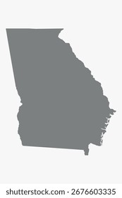 Vector graphic artwork suitable for print and web containing flat detailed map of GEORGIA