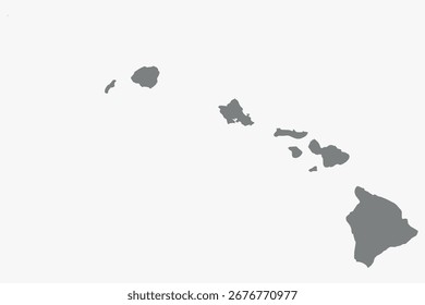 Arte gráfica vetorial adequada para impressão e web contendo mapa plano detalhado do HAVAÍ