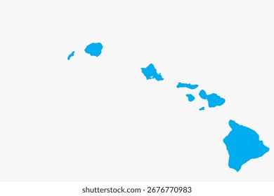 Arte gráfica vetorial adequada para impressão e web contendo mapa plano detalhado do HAVAÍ