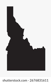 Vector graphic artwork suitable for print and web containing flat detailed map of IDAHO