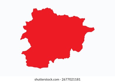 Vector graphic artwork suitable for print and web containing flat detailed map of ANDORRA