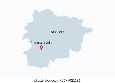 Arte gráfica vetorial adequada para impressão e teia contendo mapa plano detalhado de ANDORRA