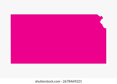 Arte gráfica vetorial adequada para impressão e web contendo mapa plano detalhado de KANSAS