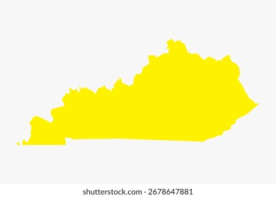 Vector graphic artwork suitable for print and web containing flat detailed map of KENTUCKY