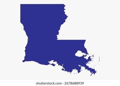 Obra de arte gráfica de Vector adecuada para impresión y Web que contiene un mapa detallado plano de LOUISIANA