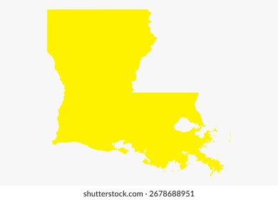 Vector graphic artwork suitable for print and web containing flat detailed map of LOUISIANA