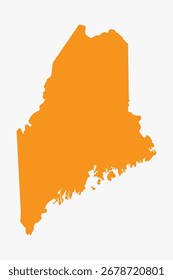 Arte gráfica vetorial adequada para impressão e teia contendo mapa plano detalhado de MAINE
