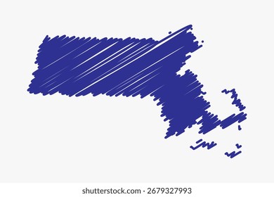 Vector graphic artwork suitable for print and web containing flat detailed map of MASSACHUSETTS