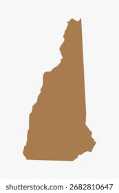 Vector graphic artwork suitable for print and web containing flat detailed map of NEW HAMPSHIRE