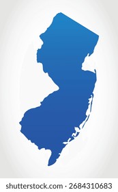 Arte gráfica vetorial adequada para impressão e web contendo mapa plano detalhado de NEW JERSEY