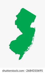 Arte gráfica vetorial adequada para impressão e web contendo mapa plano detalhado de NEW JERSEY