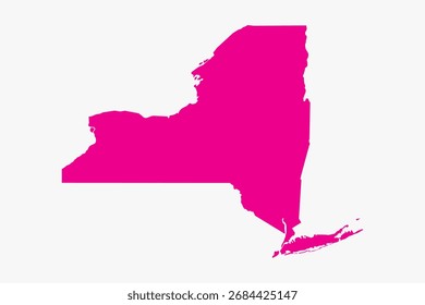 Vector graphic artwork suitable for print and web containing flat detailed map of NEW YORK
