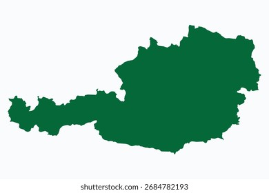 Vector graphic artwork suitable for print and web containing flat detailed map of AUSTRIA