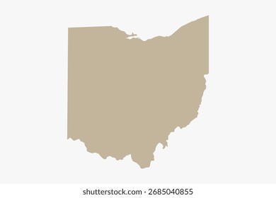 Arte gráfica vetorial adequada para impressão e web contendo mapa plano detalhado de OHIO
