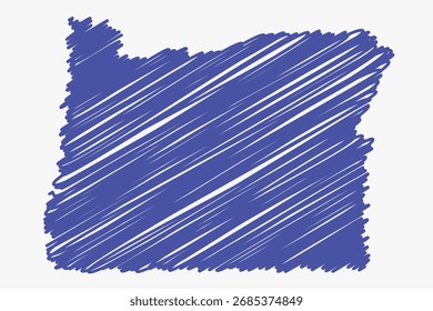 Arte gráfica vetorial adequada para impressão e web contendo mapa plano detalhado de OREGON