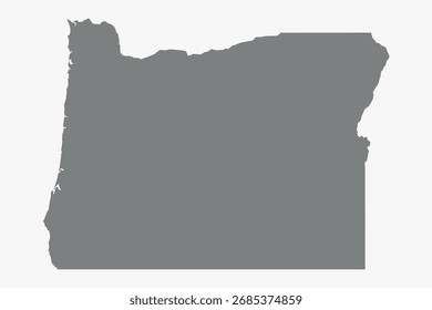 Vector graphic artwork suitable for print and web containing flat detailed map of OREGON