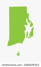 Arte gráfica vetorial adequada para impressão e web contendo mapa plano detalhado de RHODE ISLAND