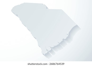 Arte gráfica vetorial adequada para impressão e web contendo mapa plano detalhado da CAROLINA DO SUL