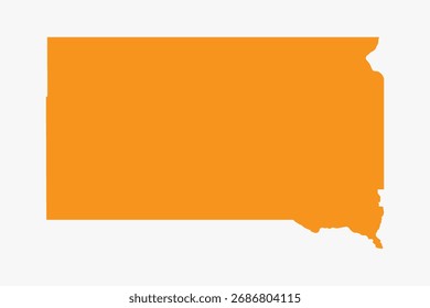 Vector graphic artwork suitable for print and web containing flat detailed map of SOUTH DAKOTA