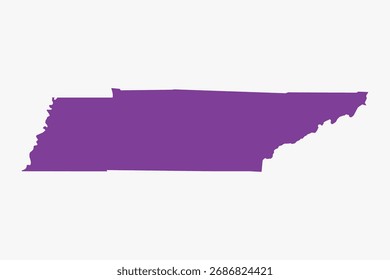 Vector graphic artwork suitable for print and web containing flat detailed map of TENNESSEE