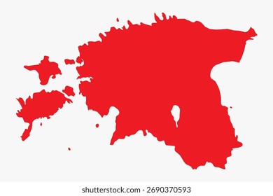 Arte gráfica vetorial adequada para impressão e web contendo mapa plano detalhado da ESTÔNIA
