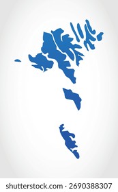 Arte gráfica vetorial adequada para impressão e web contendo mapa plano detalhado das ILHAS FAROÉ