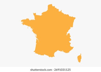 Vector graphic artwork suitable for print and web containing flat detailed map of FRANCE