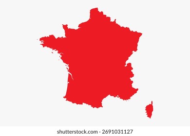 Obra de arte gráfica de Vector adecuada para impresión y Web que contiene un mapa detallado plano de FRANCIA