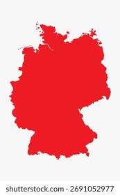 Vector graphic artwork suitable for print and web containing flat detailed map of GERMANY