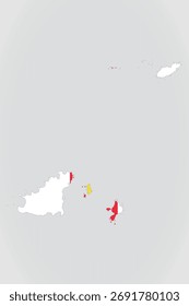 Arte gráfica vetorial adequada para impressão e web contendo mapa plano detalhado de GUERNSEY