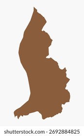 Vector graphic artwork suitable for print and web containing flat detailed map of LIECHTENSTEIN