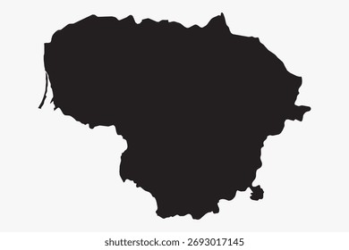 Vector graphic artwork suitable for print and web containing flat detailed map of LITHUANIA