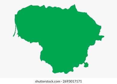 Vector graphic artwork suitable for print and web containing flat detailed map of LITHUANIA