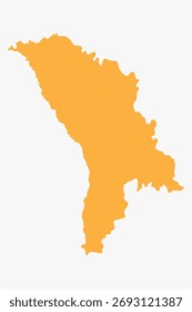 Vector graphic artwork suitable for print and web containing flat detailed map of MOLDOVA
