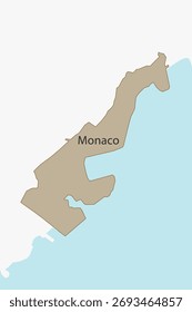Arte gráfica vetorial adequada para impressão e web contendo mapa plano detalhado de MONACO
