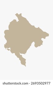 Arte gráfica vetorial adequada para impressão e web contendo mapa plano detalhado de MONTENEGRO