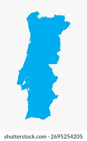 Arte gráfica vetorial adequada para impressão e teia contendo mapa plano detalhado de PORTUGAL
