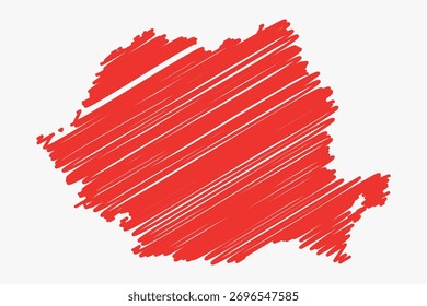 Arte gráfica vetorial adequada para impressão e web contendo mapa plano detalhado de ROMÊNIA