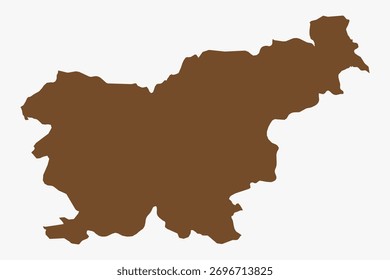 Vector graphic artwork suitable for print and web containing flat detailed map of SLOVENIA