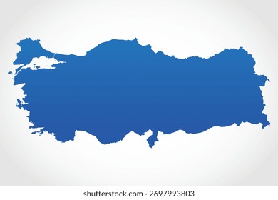 Arte gráfica vetorial adequada para impressão e teia contendo mapa plano detalhado de TURKEY