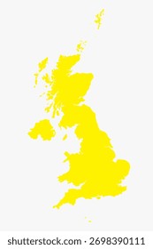 Vector graphic artwork suitable for print and web containing flat detailed map of UNITED KINGDOM