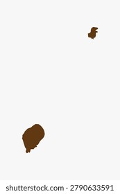 Vector graphic artwork suitable for print and web containing flat detailed map of SÃO TOMÉ AND PRÍNCIPE