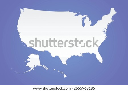 Vector graphic artwork suitable for print and web containing flat detailed map of UNITED STATES